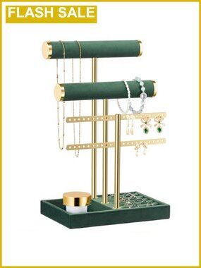 Velvet Jewelry Organizer Stand Necklace Bracelet Earring Ring Holder Display